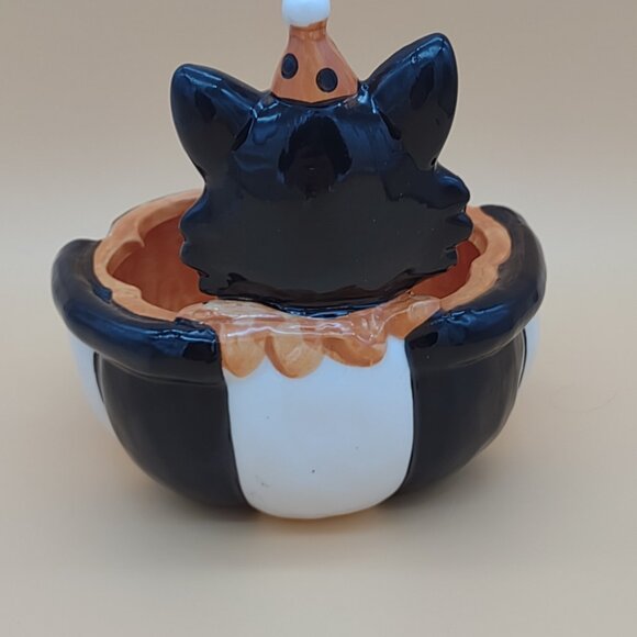 Halloween clown kitty glass dish - Picture 2 of 3
